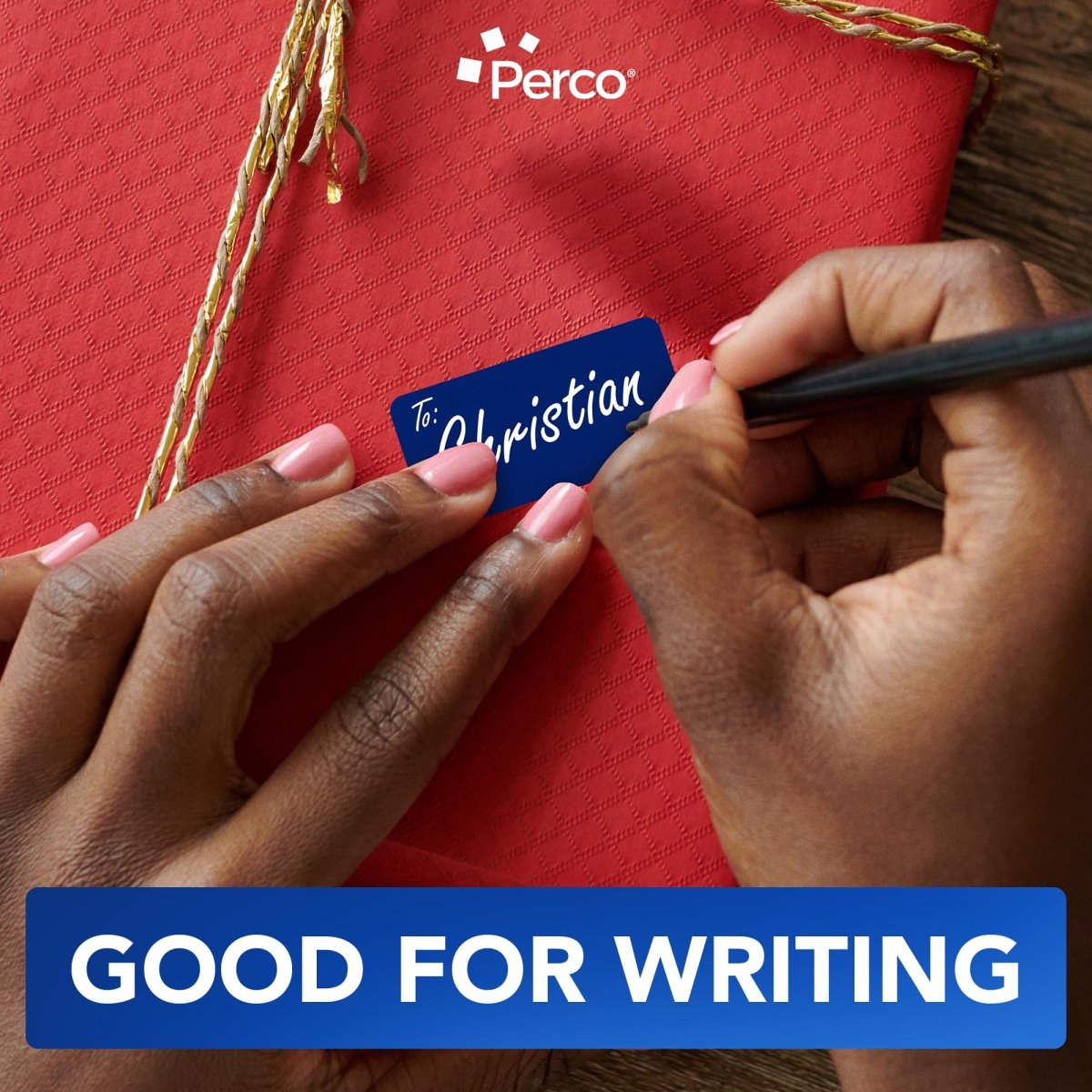 Perco 1x2 Inch Sticker Labels with Easy Peel Perforation—500 Stickers Per Roll — Strong Adhesion, Vibrant Colors for Folders, Barcodes, Jars & Bins in Office, Mailing, Inventory & Crafting—Made in USA - Dark Blue