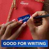 Perco 1x2 Inch Sticker Labels with Easy Peel Perforation—500 Stickers Per Roll — Strong Adhesion, Vibrant Colors for Folders, Barcodes, Jars & Bins in Office, Mailing, Inventory & Crafting—Made in USA - Dark Blue