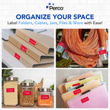 Perco 1x2 Inch Sticker Labels with Easy Peel Perforation—500 Stickers Per Roll — Strong Adhesion, Vibrant Colors for Folders, Barcodes, Jars & Bins in Office, Mailing, Inventory & Crafting—Made in USA - Red