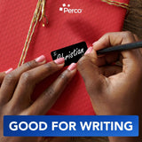 Perco 1x2 Inch Sticker Labels with Easy Peel Perforation—500 Stickers Per Roll — Strong Adhesion, Vibrant Colors for Folders, Barcodes, Jars & Bins in Office, Mailing, Inventory & Crafting—Made in USA - Black