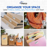 Perco 1x2 Inch Sticker Labels with Easy Peel Perforation—500 Stickers Per Roll — Strong Adhesion, Vibrant Colors for Folders, Barcodes, Jars & Bins in Office, Mailing, Inventory & Crafting—Made in USA - Metallic Silver