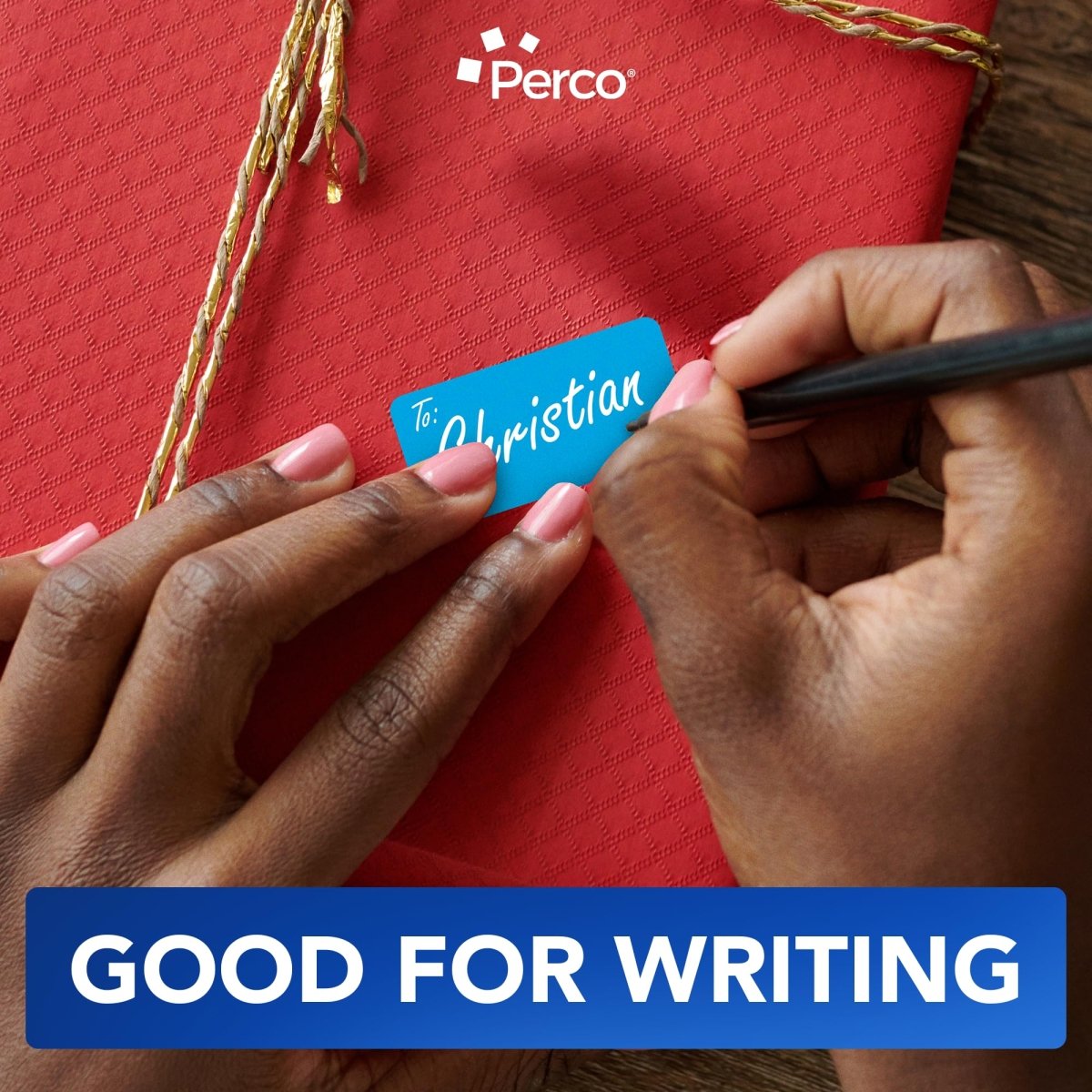 Perco 1x2 Inch Sticker Labels with Easy Peel Perforation—500 Stickers Per Roll — Strong Adhesion, Vibrant Colors for Folders, Barcodes, Jars & Bins in Office, Mailing, Inventory & Crafting—Made in USA - Light Blue