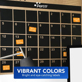 Perco 1x2 Inch Sticker Labels with Easy Peel Perforation—500 Stickers Per Roll — Strong Adhesion, Vibrant Colors for Folders, Barcodes, Jars & Bins in Office, Mailing, Inventory & Crafting—Made in USA - Fluorescent Orange