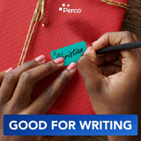 Perco 1x2 Inch Sticker Labels with Easy Peel Perforation—500 Stickers Per Roll — Strong Adhesion, Vibrant Colors for Folders, Barcodes, Jars & Bins in Office, Mailing, Inventory & Crafting—Made in USA - Teal