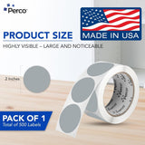 Perco 2 - Inch Round Circle Dot Sticker Labels – Easy Peel Perforation – Made in USA - Grey 1 Roll / 500 Labels Total