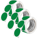 Perco 2 - Inch Round Circle Dot Sticker Labels – Easy Peel Perforation – Made in USA - Green 3 Rolls / 500 Labels Each / 1500 Labels Total