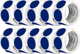 Perco 2 - Inch Round Circle Dot Sticker Labels – Easy Peel Perforation – Made in USA - Dark Blue 10 Rolls / 500 Labels Each / 5000 Labels Total