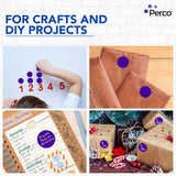 Perco 2 - Inch Round Circle Dot Sticker Labels – Easy Peel Perforation – Made in USA - Purple 3 Rolls / 500 Labels Each / 1500 Labels Total