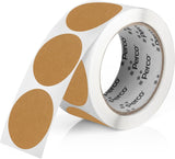 Perco 2 - Inch Round Circle Dot Sticker Labels – Easy Peel Perforation – Made in USA - Kraft Brown 1 Roll / 500 Labels Total