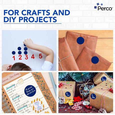 Perco 2 - Inch Round Circle Dot Sticker Labels – Easy Peel Perforation – Made in USA - Dark Blue 1 Roll / 500 Labels Total