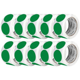 Perco 2 - Inch Round Circle Dot Sticker Labels – Easy Peel Perforation – Made in USA - Green 10 Rolls / 500 Labels Each / 5000 Labels Total