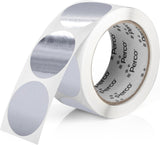 Perco 2 - Inch Round Circle Dot Sticker Labels – Easy Peel Perforation – Made in USA - Silver 1 Roll / 500 Labels Total