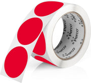 Perco 2 - Inch Round Circle Dot Sticker Labels – Easy Peel Perforation – Made in USA - Red 1 Roll / 500 Labels Total