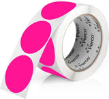 Perco 2 - Inch Round Circle Dot Sticker Labels – Easy Peel Perforation – Made in USA - Fluorescent Pink 1 Roll / 500 Labels Total