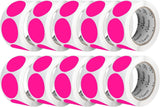 Perco 2 - Inch Round Circle Dot Sticker Labels – Easy Peel Perforation – Made in USA - Fluorescent Pink 10 Rolls / 500 Labels Each / 5000 Labels Total