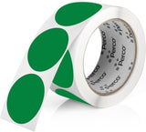 Perco 2 - Inch Round Circle Dot Sticker Labels – Easy Peel Perforation – Made in USA - Green 1 Roll / 500 Labels Total