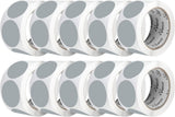 Perco 2 - Inch Round Circle Dot Sticker Labels – Easy Peel Perforation – Made in USA - Grey 10 Rolls / 500 Labels Each / 5000 Labels Total