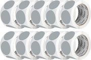 Perco 2 - Inch Round Circle Dot Sticker Labels – Easy Peel Perforation – Made in USA - Grey 10 Rolls / 500 Labels Each / 5000 Labels Total