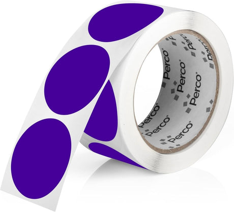 Perco 2 - Inch Round Circle Dot Sticker Labels – Easy Peel Perforation – Made in USA - Purple 1 Roll / 500 Labels Total