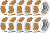 Perco 2 - Inch Round Circle Dot Sticker Labels – Easy Peel Perforation – Made in USA - Kraft Brown 10 Rolls / 500 Labels Each / 5000 Labels Total