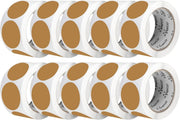 Perco 2 - Inch Round Circle Dot Sticker Labels – Easy Peel Perforation – Made in USA - Kraft Brown 10 Rolls / 500 Labels Each / 5000 Labels Total