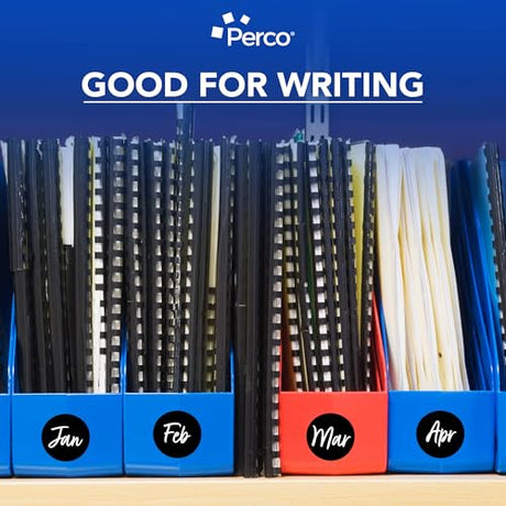 Perco 2 - Inch Round Circle Dot Sticker Labels – Easy Peel Perforation – Made in USA - Black 1 Roll / 500 Labels Total