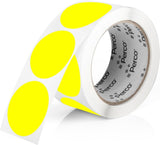 Perco 2 - Inch Round Circle Dot Sticker Labels – Easy Peel Perforation – Made in USA - Fluorescent Yellow 1 Roll / 500 Labels Total