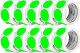 Perco 2 - Inch Round Circle Dot Sticker Labels – Easy Peel Perforation – Made in USA - Fluorescent Green 10 Rolls / 500 Labels Each / 5000 Labels Total