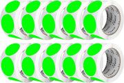 Perco 2 - Inch Round Circle Dot Sticker Labels – Easy Peel Perforation – Made in USA - Fluorescent Green 10 Rolls / 500 Labels Each / 5000 Labels Total