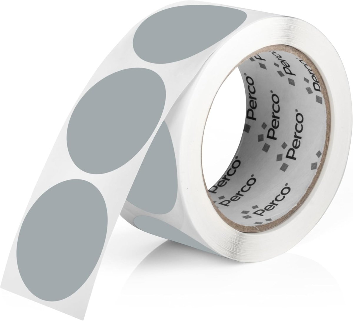 Perco 2 - Inch Round Circle Dot Sticker Labels – Easy Peel Perforation – Made in USA - Grey 1 Roll / 500 Labels Total