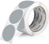 Perco 2 - Inch Round Circle Dot Sticker Labels – Easy Peel Perforation – Made in USA - Grey 1 Roll / 500 Labels Total