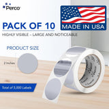 Perco 2 - Inch Round Circle Dot Sticker Labels – Easy Peel Perforation – Made in USA - Dark Blue 10 Rolls / 500 Labels Each / 5000 Labels Total