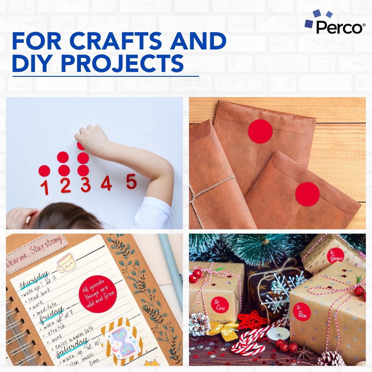 Perco 2 - Inch Round Circle Dot Sticker Labels – Easy Peel Perforation – Made in USA - Dark Blue 10 Rolls / 500 Labels Each / 5000 Labels Total