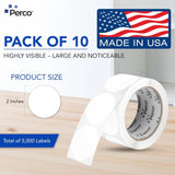 Perco 2 - Inch Round Circle Dot Sticker Labels – Easy Peel Perforation – Made in USA - Dark Blue 10 Rolls / 500 Labels Each / 5000 Labels Total