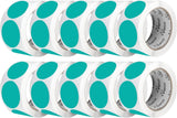 Perco 2 - Inch Round Circle Dot Sticker Labels – Easy Peel Perforation – Made in USA - Teal 10 Rolls / 500 Labels Each / 5000 Labels Total