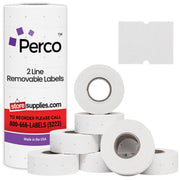 Perco 2 Line Labels - Blank Price and Date Gun Labels for Perco 2 Line Price and Date Guns - Made in USA - Removable 1 Sleeve