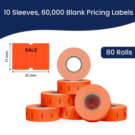 Perco 2 Line Labels - Blank Price and Date Gun Labels for Perco 2 Line Price and Date Guns - Made in USA - Sale 10 Sleeves