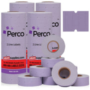 Perco 2 Line Labels - Blank Price and Date Gun Labels for Perco 2 Line Price and Date Guns - Made in USA - Lavender 4 Sleeves