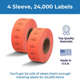 Perco 2 Line Labels - Blank Price and Date Gun Labels for Perco 2 Line Price and Date Guns - Made in USA - Sale 4 Sleeves