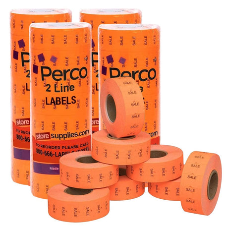 Perco 2 Line Labels - Blank Price and Date Gun Labels for Perco 2 Line Price and Date Guns - Made in USA - Sale 4 Sleeves