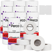 Perco 2 Line Labels - Blank Price and Date Gun Labels for Perco 2 Line Price and Date Guns - Made in USA - Removable 10 Sleeves