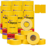 Perco 2 Line Labels - Blank Price and Date Gun Labels for Perco 2 Line Price and Date Guns - Made in USA - Yellow 10 Sleeves