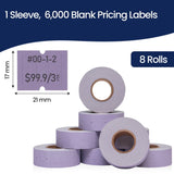 Perco 2 Line Labels - Blank Price and Date Gun Labels for Perco 2 Line Price and Date Guns - Made in USA - Lavender 1 Sleeve