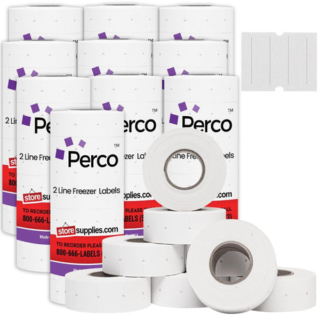 Perco 2 Line Labels - Freezer Adhesive - Store Supplies