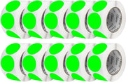 Perco 3 - Inch Round Circle Dot Sticker Labels – Easy Peel Perforation – Made in USA - Fluorescent Green Pack of 10 rolls / 5000 Labels
