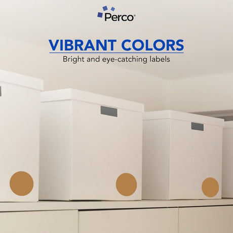 Perco 3 - Inch Round Circle Dot Sticker Labels – Easy Peel Perforation – Made in USA - Kraft Brown Pack of 3 rolls / 1500 Labels