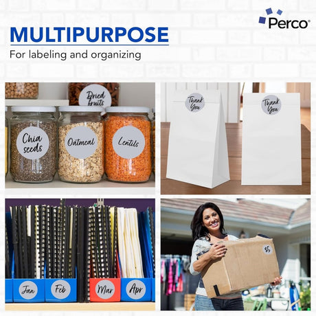 Perco 3 - Inch Round Circle Dot Sticker Labels – Easy Peel Perforation – Made in USA - Fluorescent Pink 1 roll / 500 Labels