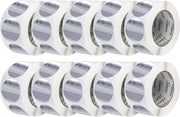 Perco 3 - Inch Round Circle Dot Sticker Labels – Easy Peel Perforation – Made in USA - Silver 10 Rolls / 500 Labels Each / 5000 Labels Total