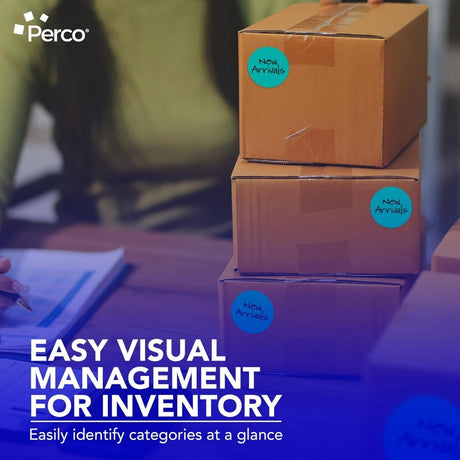 Perco 3 - Inch Round Circle Dot Sticker Labels – Easy Peel Perforation – Made in USA - Teal 1 roll / 500 Labels