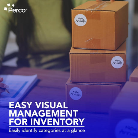 Perco 3 - Inch Round Circle Dot Sticker Labels – Easy Peel Perforation – Made in USA - Fluorescent Pink 1 roll / 500 Labels